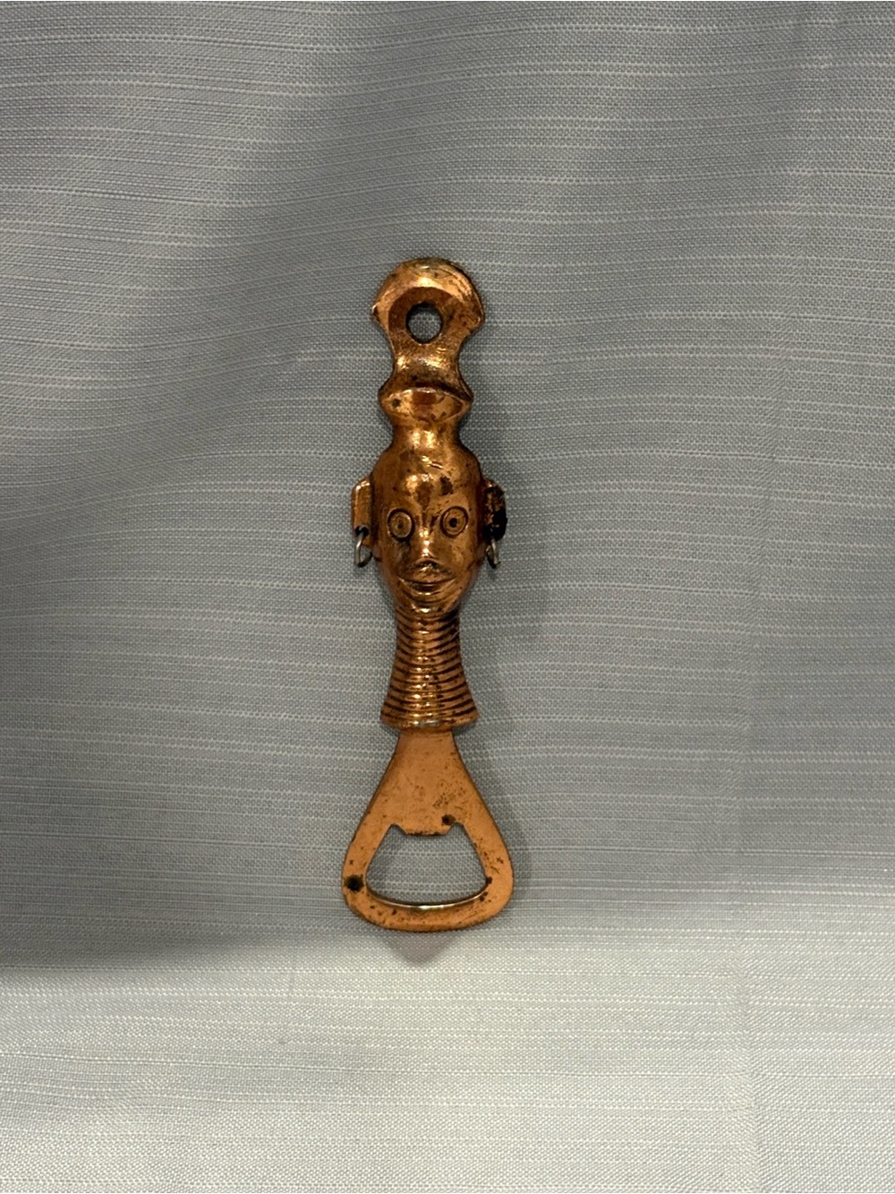 Brass Tone African Head Bottle Opener - Decorative Home Accent